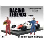 Set de 2 FIGURINES PILOTES F1 stars des années 80 Racing Legend 1/43