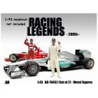 Set de 2 FIGURINES PILOTES F1 stars des années 2000 Racing Legend 1/43