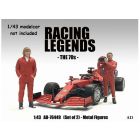 Set de 2 FIGURINES PILOTES seventies Racing Legend rouge 1/43