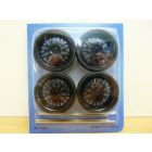 SET de 4 JANTES TUNING NOIRES D40 mm + PNEU n°11 1/18