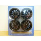 SET de 4 JANTES TUNING noires D40mm + PNEUS n°7 1/18