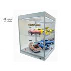 BOITE VITRINE SHOW CASE à LED & plateau tournant 4x 1/18 ou 6x 1/24 gris